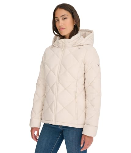 Tommy Hilfiger Women's Zip-Up Lightweight Jacket Whitesand Medium