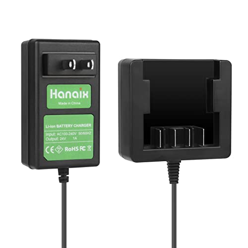 Hanaix 24V Battery Charger for Greenworks 29842 29852 29322 BAG708 BAG711 Compatible with Greenworks G-24 24V Battery Charger (Li-ion