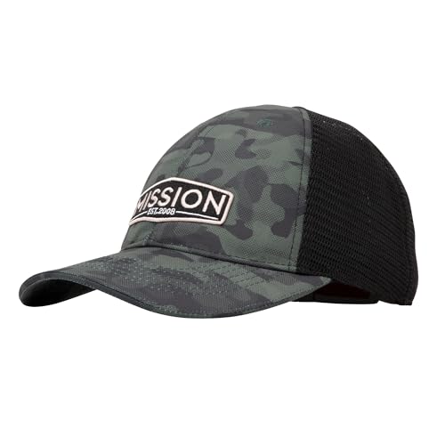 MISSION Cooling Westchester Hat, Black Forest Etched Camo - Unisex Baseball Cap for Men & Women - Lightweight & Adjustable - Cools Up to 2 Hours - UPF 50 Sun Protection - Machine Washable