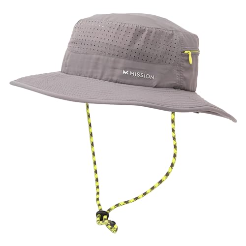 MISSION Cooling Anywhere Boonie Hat, Charcoal - Unisex Wide-Brim Hat for Men & Women - Lightweight & Durable - Cools Up to 2 Hours - UPF 50 Sun Protection - Machine Washable