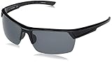 Columbia Men's Peak Racer Rectangular Sunglasses, Black/Smoke Polarized, 70 mm