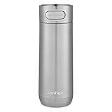 Contigo Luxe Vacuum-Insulated Stainless Steel Thermal Travel Mug, 16 Ounces, Stainless Steel