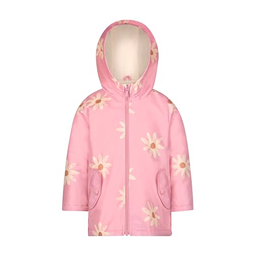 Carter's Girls Midweight Jacket, Warm, Hooded, Water-Resistant Winter Coat, Pink Daisy