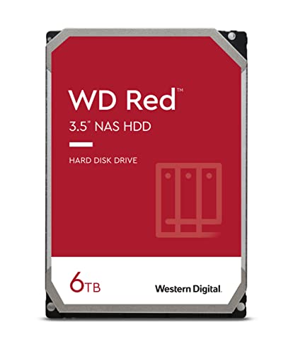 Western Digital 6TB WD Red NAS Internal Hard Drive HDD - 5400 RPM, SATA 6 Gb/s, SMR, 256MB Cache, 3.5' - WD60EFAX