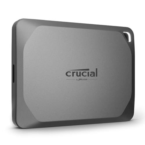 Crucial X9 Pro 1TB Portable SSD - Up to 1050MB/s Read and Write - Water and dust Resistant, PC and Mac, with Mylio Photos+ Offer - USB 3.2 External Solid State Drive - CT1000X9PROSSD902