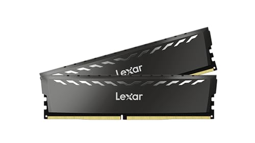 Lexar 32GB (2x16GB) THOR DDR4 RAM 3200MT/s CL16 1.35V Desktop Memory with Heatsink, AMD Ryzen & Intel XMP 2.0, Black (LD4U16G32C16LG-RUD)