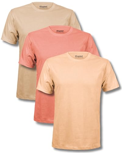 Kingsted Men's T-Shirts - Royally Comfortable - Super Soft Cotton Blend - Short Sleeve Tagless Crewneck - Plain Colored Classic Tees (3 Pack, Grand, Large)