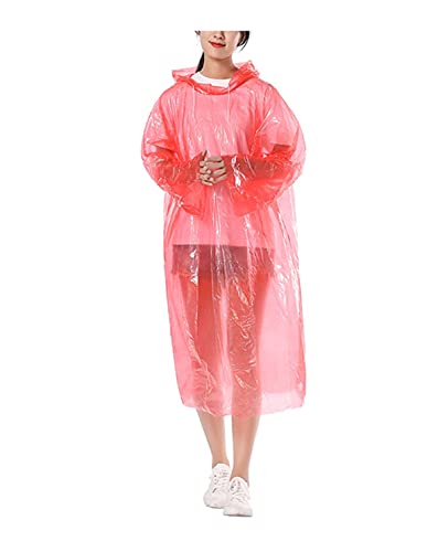 MDAIRC 10 pcs Rain Ponchos, for Ocean Park Hiking Travel Concerts, Thick Emergency Waterproof Disposable with Drawstring Hood Raincoat Random colors