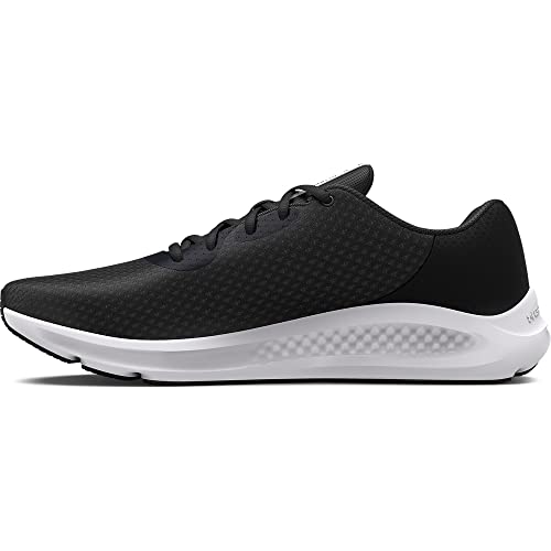 Under Armour Men's Charged Pursuit 3 Running Shoe, Black (001)/White, 10 X-Wide