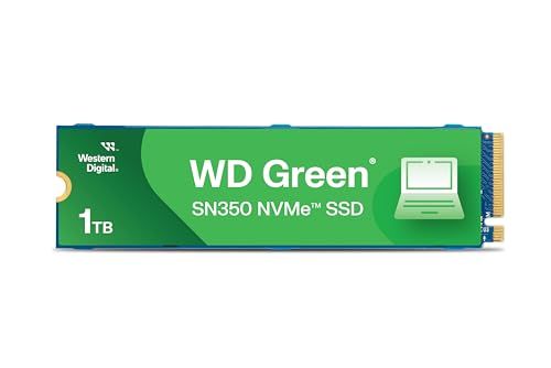 Western Digital 1TB WD Green SN350 NVMe Internal SSD Solid State Drive - Gen3 PCIe, QLC, M.2 2280, Up to 3,200 MB/s - WDS100T3G0C