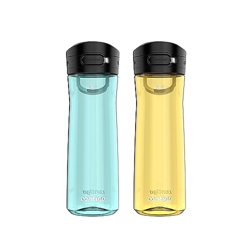 Contigo Jackson 2.0 Leak-Proof Water Bottle, 24oz., 2 Pack, Jade Vine & Pineapple