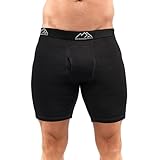 Merino.tech Merino Wool Underwear Mens - 100% Merino Wool Long Boxer for Men (Small, 1 Pack - 170 Black Extra Long)