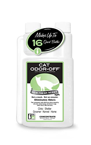 THORNELL Cat Odor-Off Concentrate Pet Smell Odor Eliminator – Cat Odor Eliminator Concentrate for Pet Urine Odor, Tomcat Spray for Cat Urine Smell, Feces on Carpet & Litter Boxes – Fresh Scent 16oz