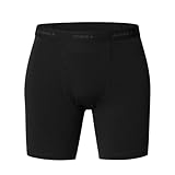 ACUSHLA Merino Wool Boxer Briefs for Men - Breathable Soft Odor Control Base Layer Underwear Long-leg and Trunk Underpants, Black S