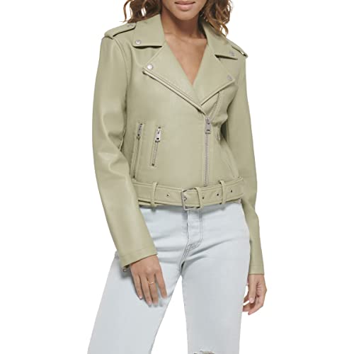 Levi's Women's The Belted Faux Leather Moto Jacket (Regular & Plus Size), Tea Green, X-Large