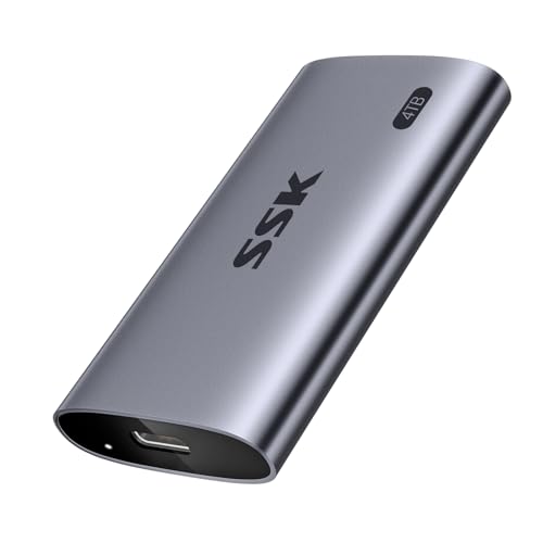 SSK External SSD 4TB, up to 2000MB/s External Solid State Drives, USB 3.2 Gen2X2 NVMe Portable SSD External Hard Drive, Ultra Low Power for iPhone 15/Pro MacBook/Pro/OTG Phone/Laptops