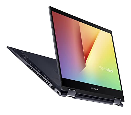 ASUS VivoBook Flip 14 Thin and Light 2-in-1 Laptop, 14” FHD Touch Display, AMD Ryzen 5 5500U, 8GB RAM, 512GB SSD, Stylus, Fingerprint Reader, Windows 10 Home, Bespoke Black, TM420UA-DS52T