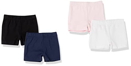 The Children's Place baby girls And Toddler Cartwheel Shorts, Black/Shell/Tidal/White 4 Pack, 4T US