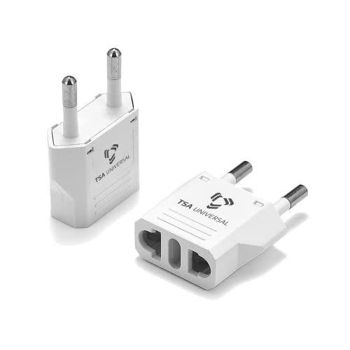 United States to Israel Travel Power Adapter to Connect North American Electrical Plugs to Israeli Outlets for Cell Phones, Tablets, Laptops, eReaders, and More (2-Pack, White)