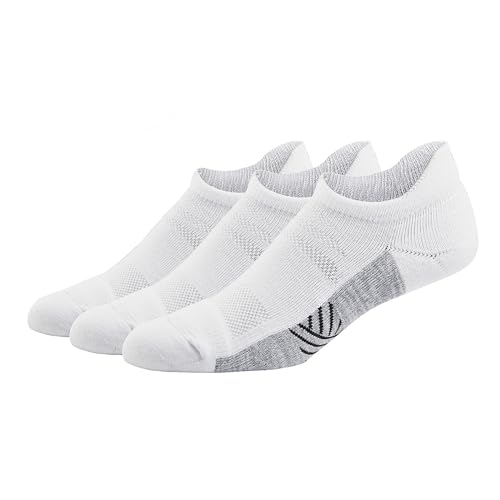 MISSION Pinnacle Dry Comfort Heel-Tab Socks, Large - 3 Pack, White - No-Show, No-Slip Cushioned Design - Moisture-Wicking Fabric - Blister & Odor Free - Unisex