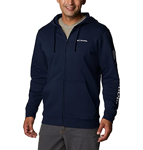 Columbia Men's Trek Full Zip Hoodie, 2024 Collegiate Navy/CSC Sleeve Logo, Medium