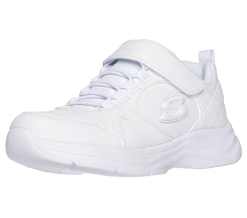 Skechers Girls Glimmer Kicks-School Struts Sneaker, White, 1 Little Kid