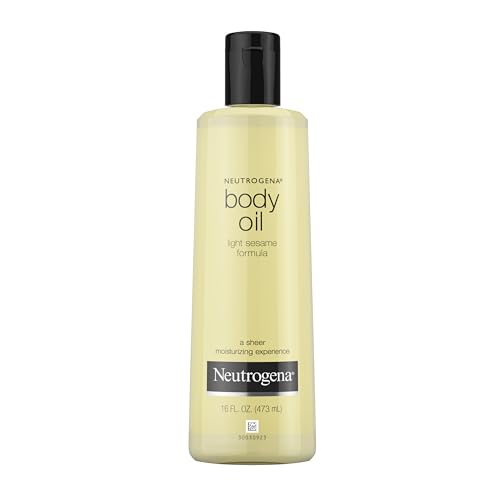 Neutrogena Body Oil Light Sesame Formula, Dry Skin Moisturizer and Hydrating Body Massage Oil for Radiant and Healthy Looking Glow, Nourishing Bath Oil for Sheer Moisture, 16 FL OZ