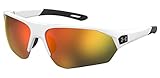 Under Armour Men's Playmaker Wrap Sunglasses, Matte White/Black, 72mm, 10mm