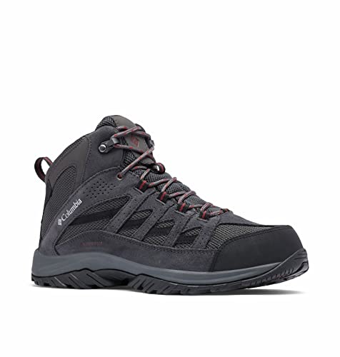 Columbia Men's CRESTWOOD™ MID WATERPROOF Shoe, dark grey, deep rust, 11.5 Wide US