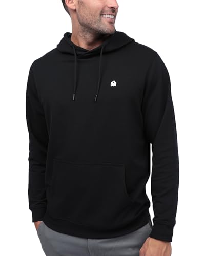 INTO THE AM Pullover Hoodies for Men - Lightweight Casual Fleece Slim Fit Basic Pullover Sweatshirt (Black, XX-Large)