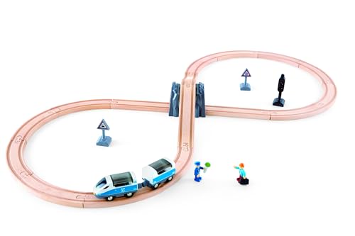 Hape E3729 Figure 8 Safety Train Railway Set, 14.76' L x 3.15' W x 9.45' H, Multicolor