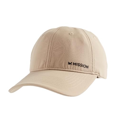 MISSION Cooling Performance Hat, Khaki - Unisex Baseball Cap for Men & Women - Lightweight & Adjustable - Cools Up to 2 Hours - UPF 50 Sun Protection - Machine Washable