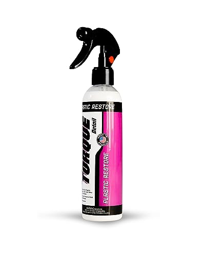 Torque Detail Plastic & Trim Restorer Spray - Restores, Shines & Protects Plastic, Vinyl & Rubber Surfaces With Molecular Restoration - Apply in Minutes, Lasts At Least 6 Months (8 fl. oz)