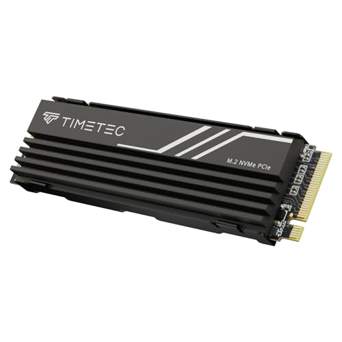 Timetec 1TB PCIe 4.0 Heatsink Gaming SSD NVMe Phison E27T PCIe Gen4x4 M.2 2280 3D NAND TLC SLC Cache Read/Write Speed Up to 7,400/6,100 MB/s Internal Solid State Drive for PS5, PC Desktop