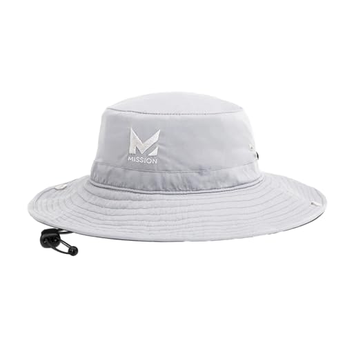 MISSION Cooling Bucket Hat, Charcoal Mission Print - Unisex Wide-Brim Hat for Men & Women - Lightweight, Foldable & Durable - Cools Up to 2 Hours - UPF 50 Sun Protection - Machine Washable