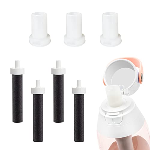 Silicone Mouthpiece & Filter Replacement for Brita Water Bottle - 3PCS Bite Valve and 4PCS Fliters Replacement Compatible with Brita Filter Bottle, Replacement for Brita Bottle, Transparent