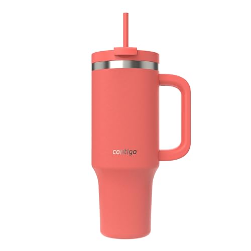 Contigo Streeterville 40oz Tumbler, Stainless Steel Vacuum Insulated, Leak-Proof, Cold for 29 Hours, Coral