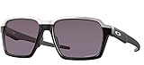 Oakley Men's OO4143 Parlay Rectangular Sunglasses, Matte Black/Prizm Grey, 58 mm