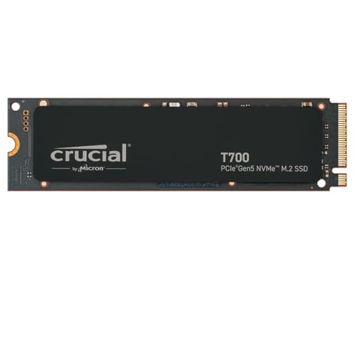 Crucial T700 2TB Gen5 NVMe M.2 SSD - Up to 12,400 MB/s - DirectStorage Enabled - CT2000T700SSD3 - Gaming, Photography, Video Editing & Design - Internal Solid State Drive