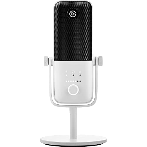 Elgato Wave:3 White - Premium Studio Quality USB Condenser Microphone for Streaming, Podcast, Gaming and Home Office, Free Mixer Software, Anti-Distortion, Plug ’n Play, for Mac, PC