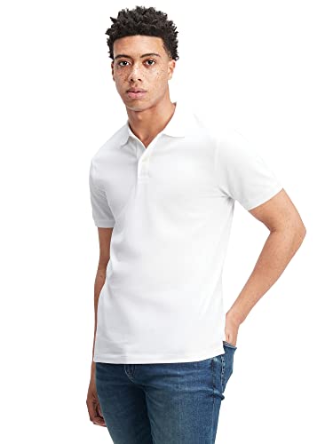 GAP Mens Stretch Pique Polo Shirt, White V2 Global, Medium US