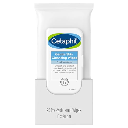 Cetaphil Face and Body Wipes, Gentle Skin Cleansing Cloths, 25 Count, Pack of 3, for Dry, Sensitive Skin, Flip Top Closure, Great for the Gym,Travel, in the Car, Hypoallergenic, Fragrance Free