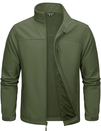 MAGCOMSEN Mens Hiking Jacket Lightweight Winter Jackets for Men Fleece Lined Jacket Work Jackets for Men Tactical Jackets for Men