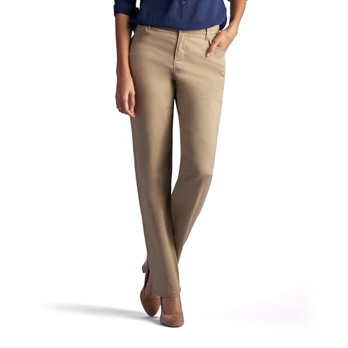 Lee Women's Relaxed Fit All Day Straight Leg Pant Flax 8