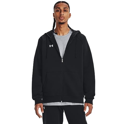 Under Armour Men's Rival Fleece Full Zip Hoodie, (001) Black / / White, 3X-Large