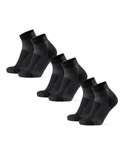 DANISH ENDURANCE 3 Pack Low Cut Outdoor Hiking Socks in Merino Wool, Women & Men, Black, US Women 11-13 // US Men 9.5-12.5