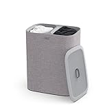 Joseph Joseph Tota 90-liter Laundry Hamper Separation Basket with lid, 2 Removable Washing Bags with Handles - Grey