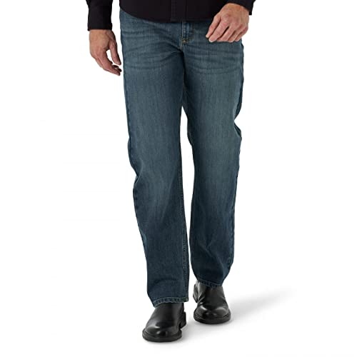 Wrangler Men's Free-to-Stretch Relaxed Fit Jean, Marine, 34W x 32L