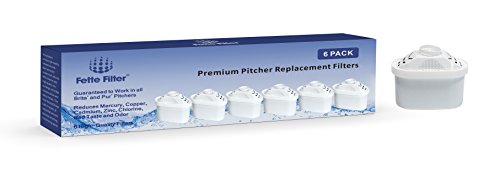 Fette Filter – Water Filters Compatible with Mavea Maxtra for use with Mavea Water Filtration Pitcher. Also Fits Levoit Water Pitchers. (Pack of 6)