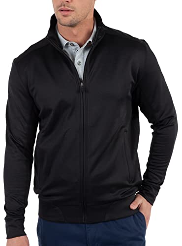 Bobby Jones Golf Apparel - Performance RTJ Interlock Full-Zip Jacket for Men (as1, alpha, m, regular, regular, Black)